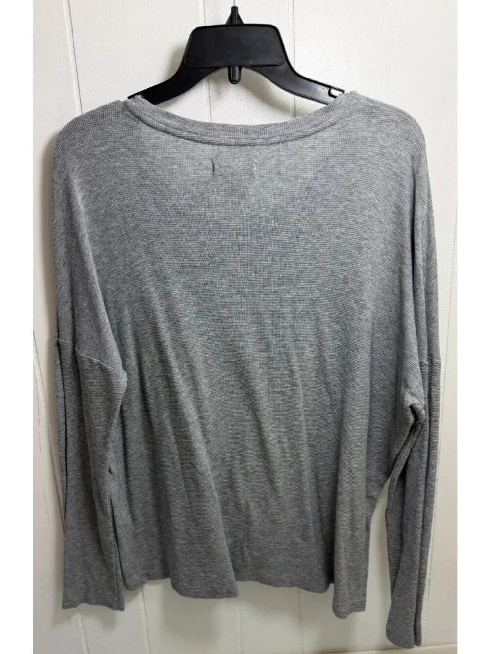 Madewell Waffle Knit Top Shirt Women's Medium M Oversized Lightweight Gray